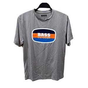 Bass Outdoor Mens Size S Grey Heather Performance Graphic Logo‎ T-Shirt NWT